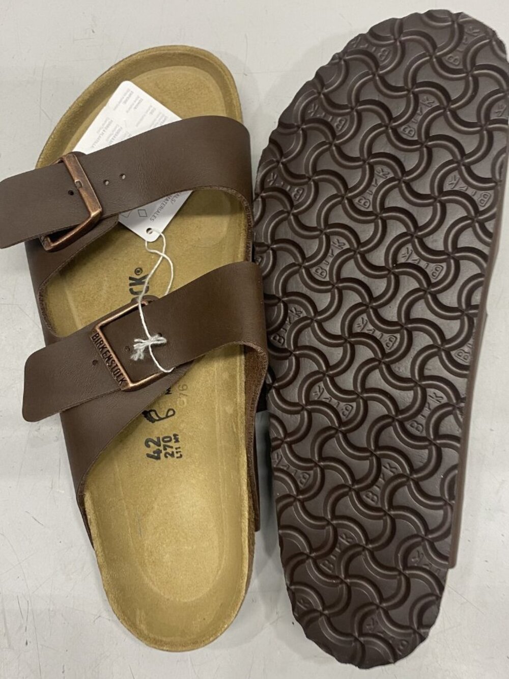 Birkenstock Unisex US M9/W11 Arizona Birko-Flor Sandals Dark Brown